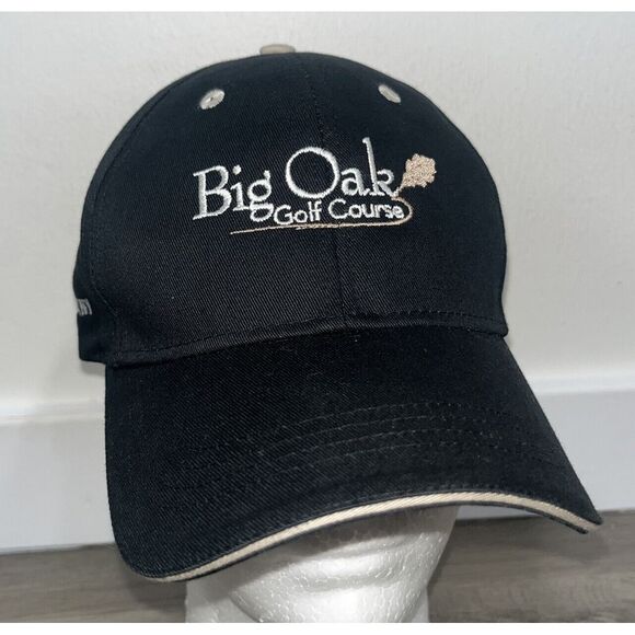 Vintage Big Oak Golf Course Baseball Hat Black Ahead Golfer Geneva NY - Picture 1 of 9